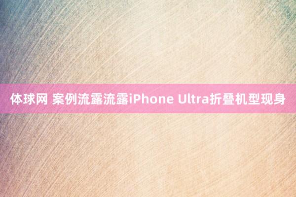 体球网 案例流露流露iPhone Ultra折叠机型现身