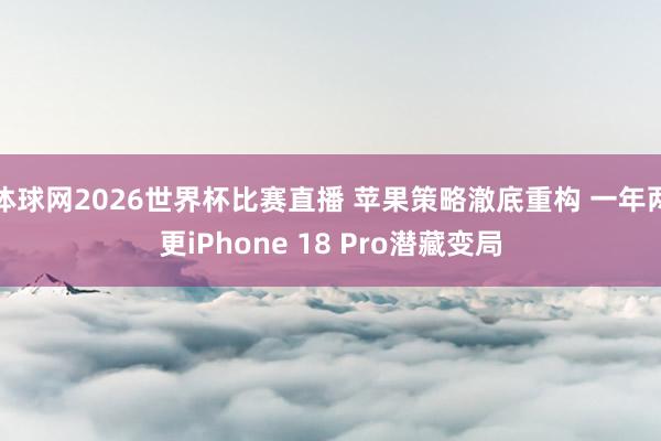 体球网2026世界杯比赛直播 苹果策略澈底重构 一年两更iPhone 18 Pro潜藏变局