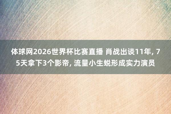 体球网2026世界杯比赛直播 肖战出谈11年, 75天拿下3个影帝, 流量小生蜕形成实力演员