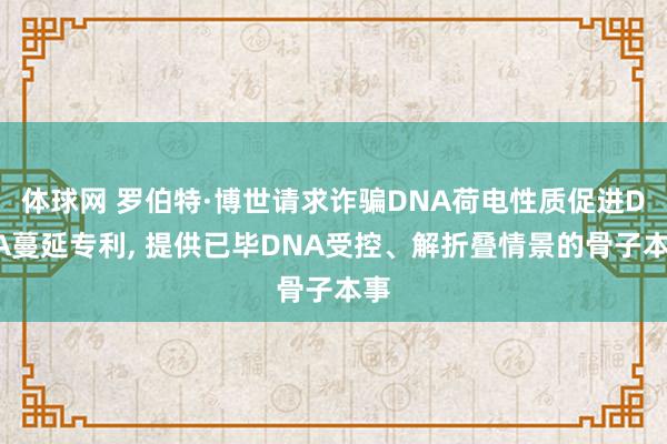 体球网 罗伯特·博世请求诈骗DNA荷电性质促进DNA蔓延专利, 提供已毕DNA受控、解折叠情景的骨子本事
