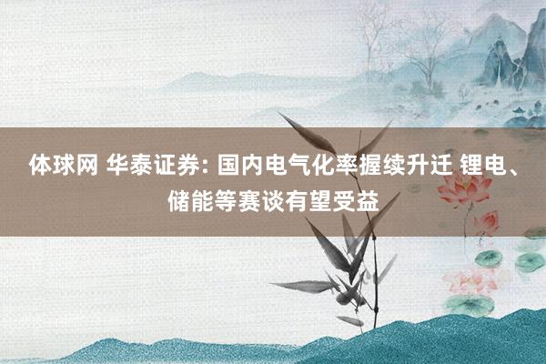 体球网 华泰证券: 国内电气化率握续升迁 锂电、储能等赛谈有望受益