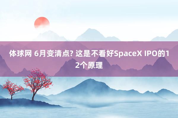 体球网 6月变清点? 这是不看好SpaceX IPO的12个原理