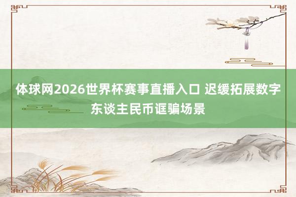 体球网2026世界杯赛事直播入口 迟缓拓展数字东谈主民币诓骗场景