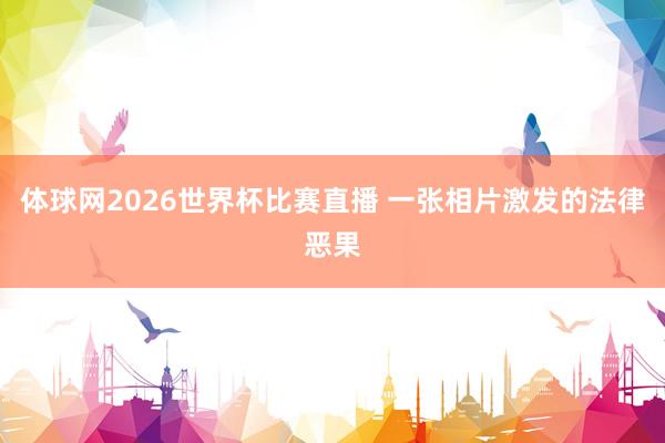 体球网2026世界杯比赛直播 一张相片激发的法律恶果