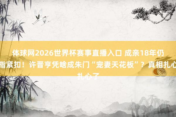 体球网2026世界杯赛事直播入口 成亲18年仍十指紧扣！许晋亨凭啥成朱门“宠妻天花板”？真相扎心了
