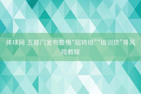 体球网 五部门发布警惕“招转培”“培训贷”等风险教唆