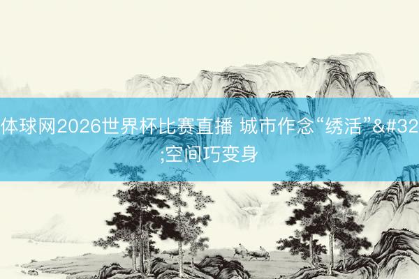 体球网2026世界杯比赛直播 城市作念“绣活” 空间巧变身