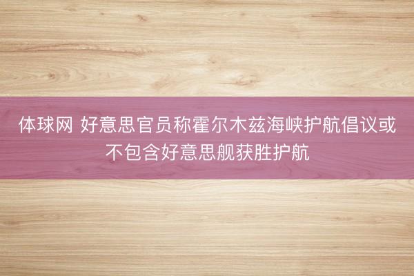 体球网 好意思官员称霍尔木兹海峡护航倡议或不包含好意思舰获胜护航